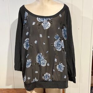 Torrid Floral Print Long Sleeve Top